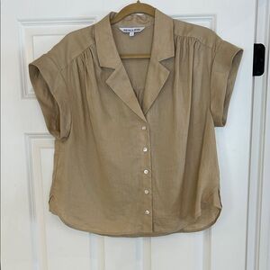 Veronica Beard Tan Button-Down Women's Shirt